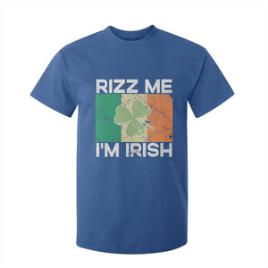 Funny St Patrick's Day Rizz Me I'm Irish T Shirt For Kid Shamrock Ireland Flag TS11 Royal Blue Print Your Wear