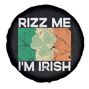Funny St Patrick's Day Rizz Me I'm Irish Spare Tire Cover Shamrock Ireland Flag TS11 Print Your Wear