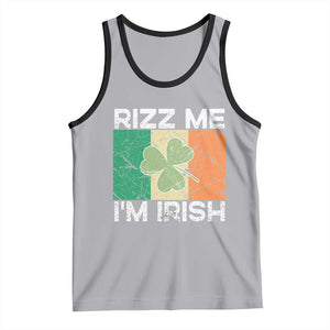 Funny St Patrick's Day Rizz Me I'm Irish Tank Top Shamrock Ireland Flag TS11 Athletic Heather Black Print Your Wear
