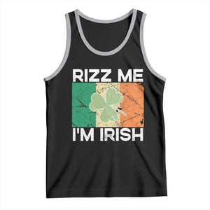 Funny St Patrick's Day Rizz Me I'm Irish Tank Top Shamrock Ireland Flag TS11 Black Athletic Heather Print Your Wear