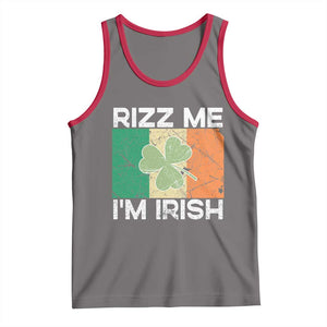 Funny St Patrick's Day Rizz Me I'm Irish Tank Top Shamrock Ireland Flag TS11 Deep Heather Red Print Your Wear