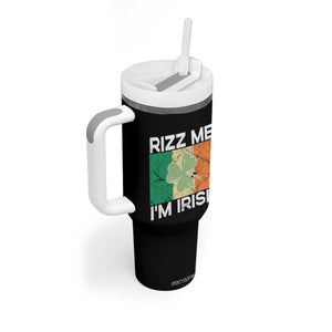 Funny St Patrick's Day Rizz Me I'm Irish Tumbler With Handle Shamrock Ireland Flag TS11 Print Your Wear
