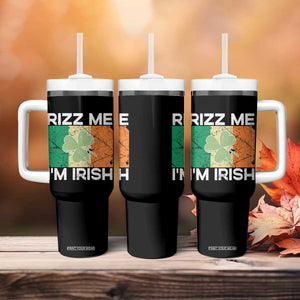 Funny St Patrick's Day Rizz Me I'm Irish Tumbler With Handle Shamrock Ireland Flag TS11 Print Your Wear