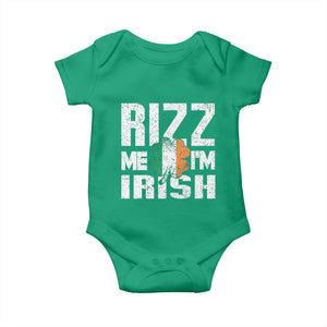 Funny Rizz Me I'm Irish Baby Onesie St Patrick's Day Vintage Ireland Flag TS11 Irish Green Print Your Wear