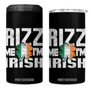 Funny Rizz Me I'm Irish 4 in 1 Can Cooler Tumbler St Patrick's Day Vintage Ireland Flag TS11 One Size: 16 oz Black Print Your Wear