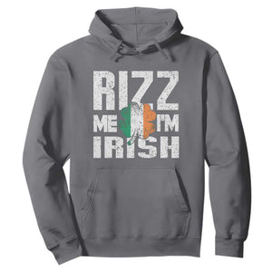 Funny Rizz Me I'm Irish Hoodie St Patrick's Day Vintage Ireland Flag TS11 Charcoal Print Your Wear