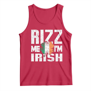 Funny Rizz Me I'm Irish Tank Top St Patrick's Day Vintage Ireland Flag TS11 Red Print Your Wear
