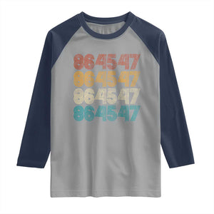 Funny Vintage 80s Style 86 45 47 Retro Stripes Raglan Shirt TS11 Sport Gray Navy Print Your Wear