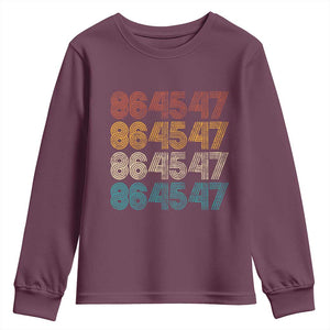 Funny Vintage 80s Style 86 45 47 Retro Stripes Youth Sweatshirt TS11 Maroon Print Your Wear