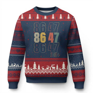 Funny Vintage 80s Style 86 47 2024 Retro Ugly Christmas Sweater TS11 Navy Red Print Your Wear