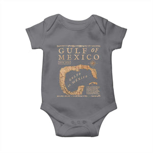 Gulf Of Mexico ESTD 1672 Baby Onesie Vintage Map TS11 Charcoal Print Your Wear