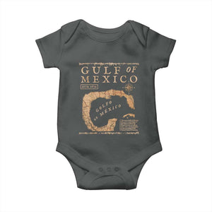 Gulf Of Mexico ESTD 1672 Baby Onesie Vintage Map TS11 Dark Heather Print Your Wear