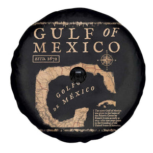Gulf Of Mexico ESTD 1672 Spare Tire Cover Vintage Map TS11 Print Your Wear