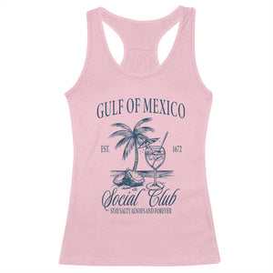 Funny Gulf Of Mexico Social Club Stay Salty Always And Forever Racerback Tank Top Coconut Tree Cocktail TS11 Light Pink Print Your Wear