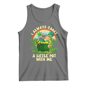 Funny St Patrick's Day Cannabis Weed Tank Top I Always Carry A Little Pot Leprechaun TS11 Black Heather Print Your Wear