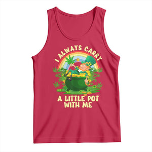 Funny St Patrick's Day Cannabis Weed Tank Top I Always Carry A Little Pot Leprechaun TS11 Red Print Your Wear