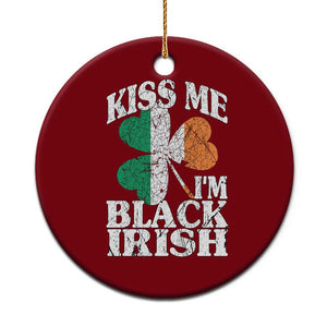Funny Kiss Me I'm Black Irish Ceramic Ornament St Patrick's Day Vintage Shamrock TS11 1pc Red Print Your Wear