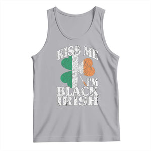 Funny Kiss Me I'm Black Irish Tank Top St Patrick's Day Vintage Shamrock TS11 Athletic Heather Print Your Wear