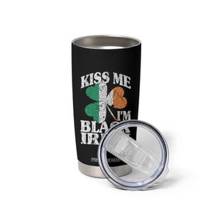 Funny Kiss Me I'm Black Irish Tumbler Cup St Patrick's Day Vintage Shamrock TS11 Print Your Wear