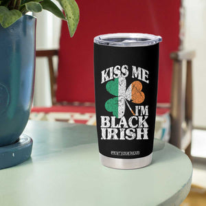 Funny Kiss Me I'm Black Irish Tumbler Cup St Patrick's Day Vintage Shamrock TS11 Print Your Wear