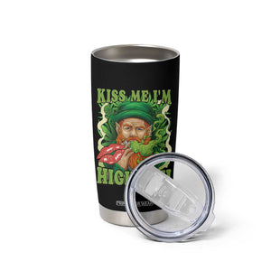Funny St Patrick's Day Cannabis Weed Tumbler Cup Kiss Me I'm Highrish Leprechaun TS11 Print Your Wear