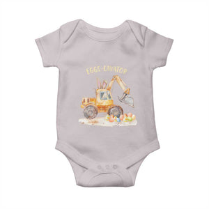 Funny Easter Day Excavator Baby Onesie Eggs-Cavator Bunny Construction Trucks TS11 Ice Gray Print Your Wear