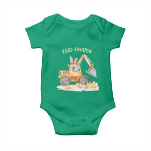 Funny Easter Day Excavator Baby Onesie Eggs-Cavator Bunny Construction Trucks TS11 Irish Green Print Your Wear