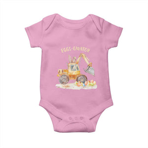 Funny Easter Day Excavator Baby Onesie Eggs-Cavator Bunny Construction Trucks TS11 Light Pink Print Your Wear