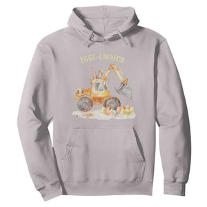 Funny Easter Day Excavator Hoodie Eggs-Cavator Bunny Construction Trucks TS11 Ice Gray Print Your Wear