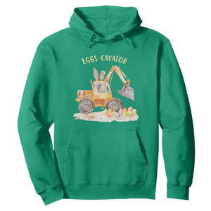Funny Easter Day Excavator Hoodie Eggs-Cavator Bunny Construction Trucks TS11 Irish Green Print Your Wear