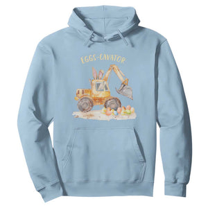 Funny Easter Day Excavator Hoodie Eggs-Cavator Bunny Construction Trucks TS11 Light Blue Print Your Wear
