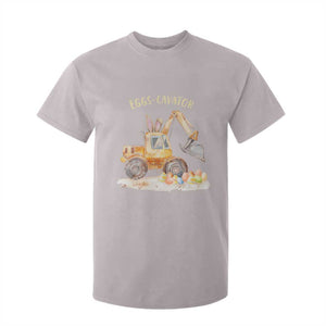 Funny Easter Day Excavator T Shirt For Kid Eggs-Cavator Bunny Construction Trucks TS11 Ice Gray Print Your Wear