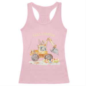 Funny Easter Day Excavator Racerback Tank Top Eggs-Cavator Bunny Construction Trucks TS11 Light Pink Print Your Wear