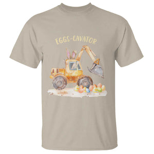 Funny Easter Day Excavator T Shirt Eggs-Cavator Bunny Construction Trucks TS11 Sand Print Your Wear