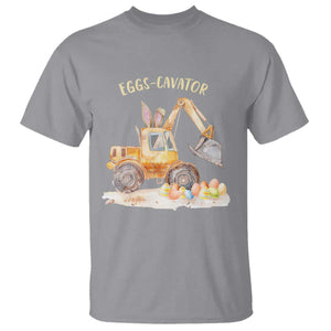 Funny Easter Day Excavator T Shirt Eggs-Cavator Bunny Construction Trucks TS11 Sport Gray Print Your Wear
