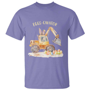 Funny Easter Day Excavator T Shirt Eggs-Cavator Bunny Construction Trucks TS11 Violet Print Your Wear