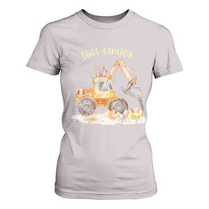 Funny Easter Day Excavator T Shirt For Women Eggs-Cavator Bunny Construction Trucks TS11 Ice Gray Print Your Wear
