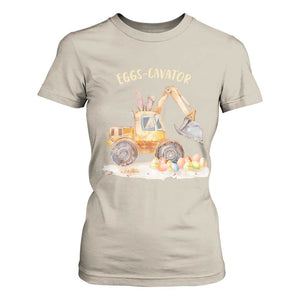 Funny Easter Day Excavator T Shirt For Women Eggs-Cavator Bunny Construction Trucks TS11 Sand Print Your Wear