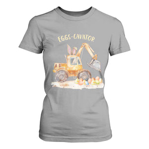 Funny Easter Day Excavator T Shirt For Women Eggs-Cavator Bunny Construction Trucks TS11 Sport Gray Print Your Wear