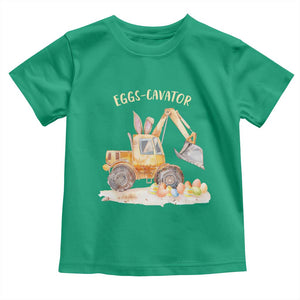 Funny Easter Day Excavator Toddler T Shirt Eggs-Cavator Bunny Construction Trucks TS11 Irish Green Print Your Wear