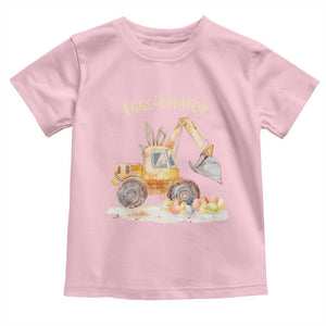 Funny Easter Day Excavator Toddler T Shirt Eggs-Cavator Bunny Construction Trucks TS11 Light Pink Print Your Wear
