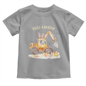 Funny Easter Day Excavator Toddler T Shirt Eggs-Cavator Bunny Construction Trucks TS11 Sport Gray Print Your Wear