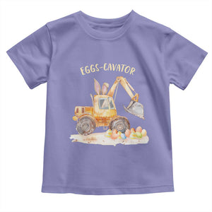 Funny Easter Day Excavator Toddler T Shirt Eggs-Cavator Bunny Construction Trucks TS11 Violet Print Your Wear