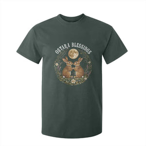 Ostara Blessing Pagan Eostre Easter Day T Shirt For Kid Spring Moon Rabbit Spring Equinox Festival TS11 Dark Forest Green Print Your Wear