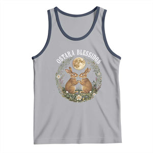 Ostara Blessing Pagan Eostre Easter Day Tank Top Spring Moon Rabbit Spring Equinox Festival TS11 Athletic Heather Navy Print Your Wear