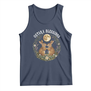 Ostara Blessing Pagan Eostre Easter Day Tank Top Spring Moon Rabbit Spring Equinox Festival TS11 Navy Print Your Wear