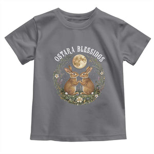 Ostara Blessing Pagan Eostre Easter Day Toddler T Shirt Spring Moon Rabbit Spring Equinox Festival TS11 Charcoal Print Your Wear