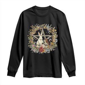 Ostara Blessing Pagan Eostre Easter Day Long Sleeve Shirt Rabbit Bird Wiccan Pentagram TS11 Black Print Your Wear