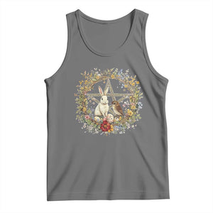 Ostara Blessing Pagan Eostre Easter Day Tank Top Rabbit Bird Wiccan Pentagram TS11 Black Heather Print Your Wear