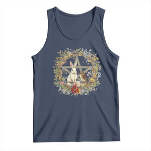 Ostara Blessing Pagan Eostre Easter Day Tank Top Rabbit Bird Wiccan Pentagram TS11 Navy Print Your Wear